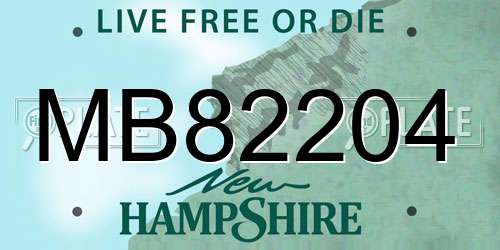 MB82204 New Hampshire License Plate