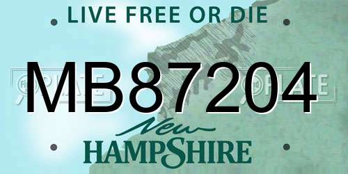MB87204 New Hampshire License Plate