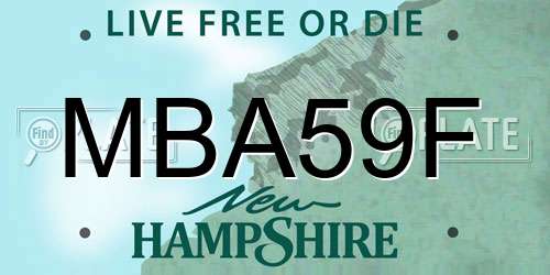 MBA59F New Hampshire License Plate