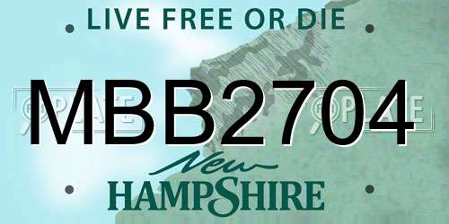 MBB2704 New Hampshire License Plate