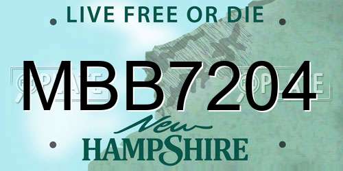 MBB7204 New Hampshire License Plate