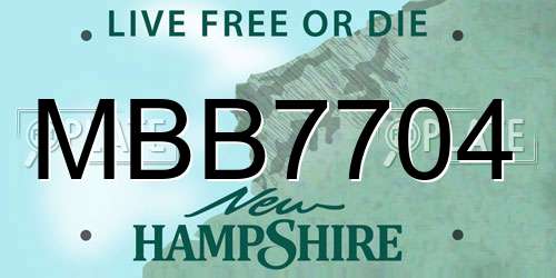 MBB7704 New Hampshire License Plate