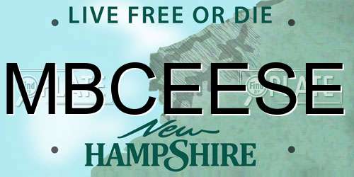 MBCEESE New Hampshire License Plate