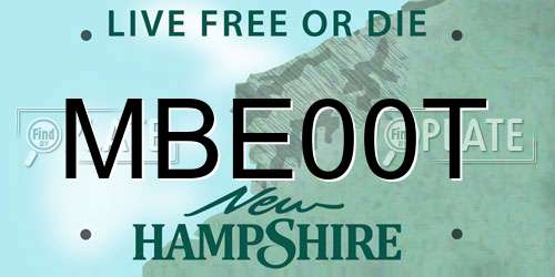 MBE00T New Hampshire License Plate