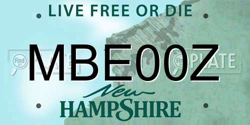MBE00Z New Hampshire License Plate