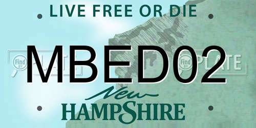 MBED02 New Hampshire License Plate