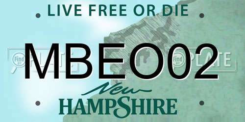 MBEO02 New Hampshire License Plate