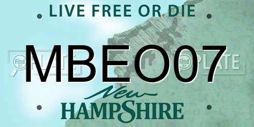 MBEO07 New Hampshire License Plate