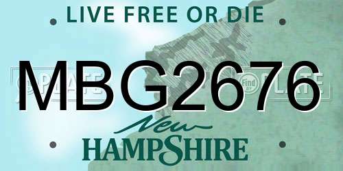 MBG2676 New Hampshire License Plate