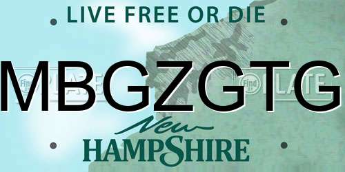 MBGZGTG New Hampshire License Plate
