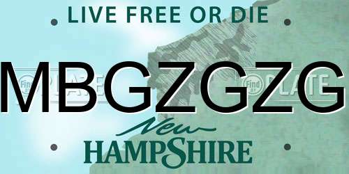 MBGZGZG New Hampshire License Plate