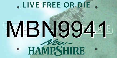MBN9941 New Hampshire License Plate