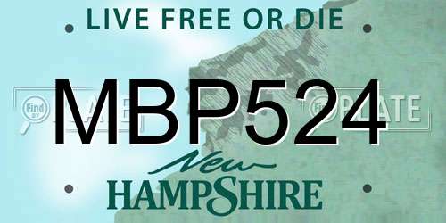 MBP524 New Hampshire License Plate