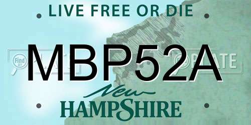 MBP52A New Hampshire License Plate