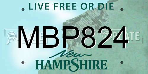 MBP824 New Hampshire License Plate