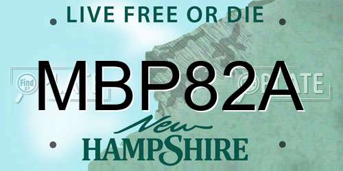 MBP82A New Hampshire License Plate