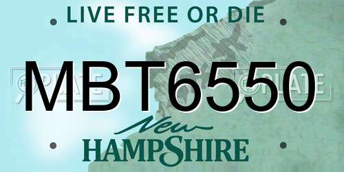 MBT6550 New Hampshire License Plate