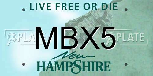 MBX5 New Hampshire License Plate