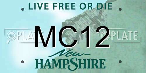 MC12 New Hampshire License Plate