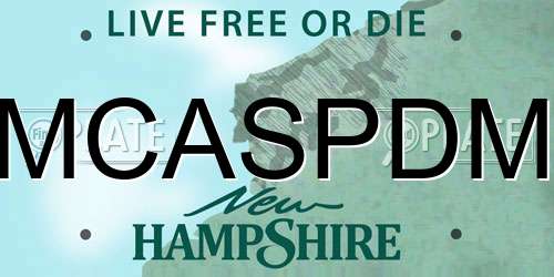 MCASPDM New Hampshire License Plate