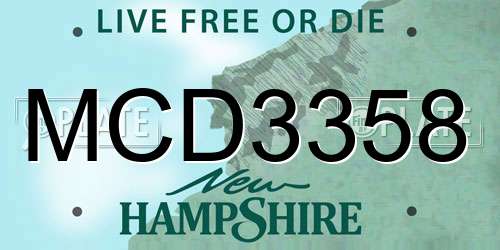 MCD3358 New Hampshire License Plate