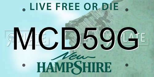 MCD59G New Hampshire License Plate