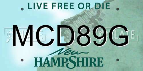 MCD89G New Hampshire License Plate