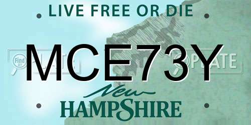 MCE73Y New Hampshire License Plate