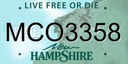 MCO3358 New Hampshire License Plate