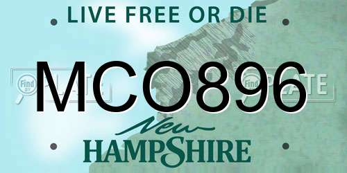 MCO896 New Hampshire License Plate
