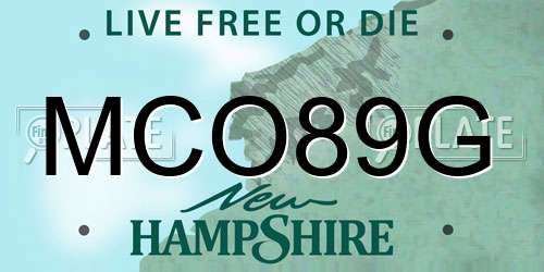 MCO89G New Hampshire License Plate