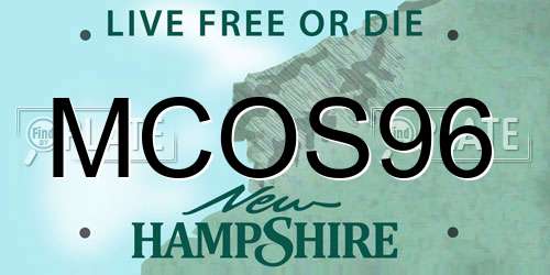 MCOS96 New Hampshire License Plate