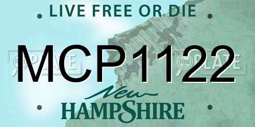 MCP1122 New Hampshire License Plate