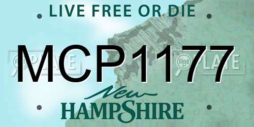 MCP1177 New Hampshire License Plate