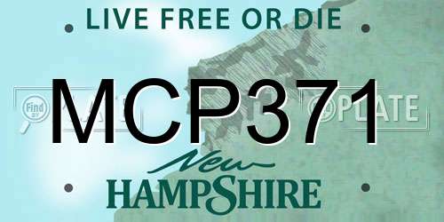 MCP371 New Hampshire License Plate