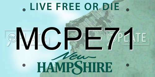 MCPE71 New Hampshire License Plate