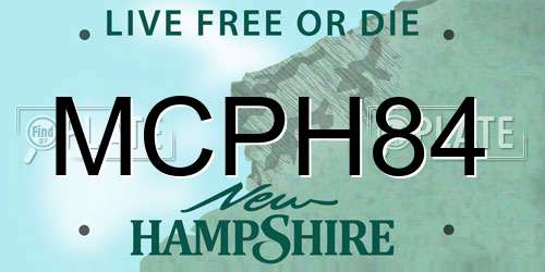 MCPH84 New Hampshire License Plate