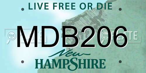 MDB206 New Hampshire License Plate