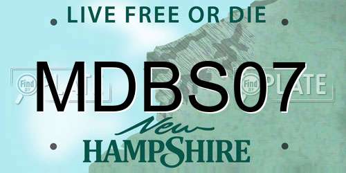 MDBS07 New Hampshire License Plate