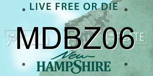 MDBZ06 New Hampshire License Plate
