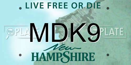 MDK9 New Hampshire License Plate