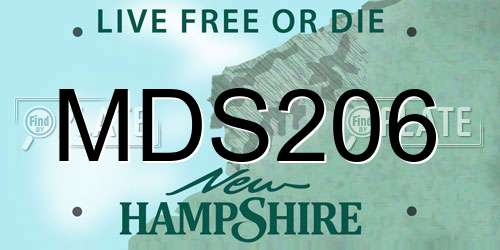 MDS206 New Hampshire License Plate