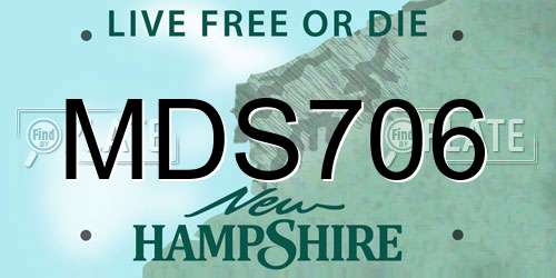 MDS706 New Hampshire License Plate