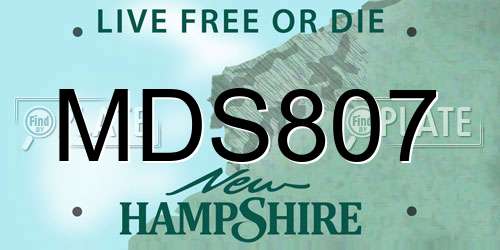 MDS807 New Hampshire License Plate