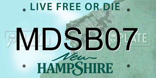 MDSB07 New Hampshire License Plate