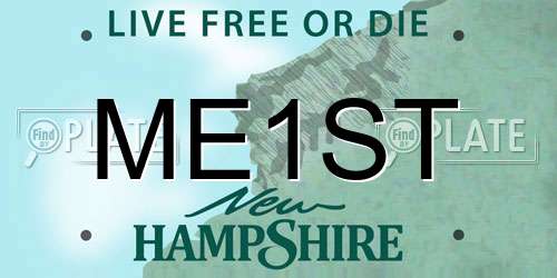 ME1ST New Hampshire License Plate
