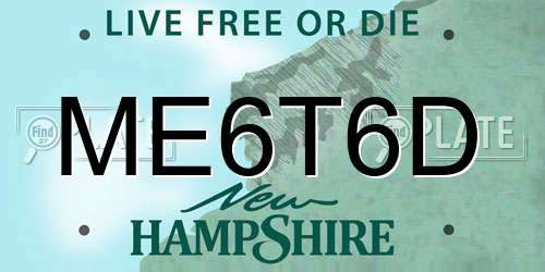 ME6T6D New Hampshire License Plate