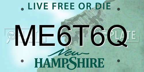 ME6T6Q New Hampshire License Plate