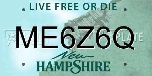 ME6Z6Q New Hampshire License Plate