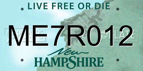 ME7R012 New Hampshire License Plate